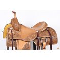 thumbnail image 2 of 16 In HILASON Western Horse Cutter Trail Barrel American Leather Saddle Tan, 2 of 7