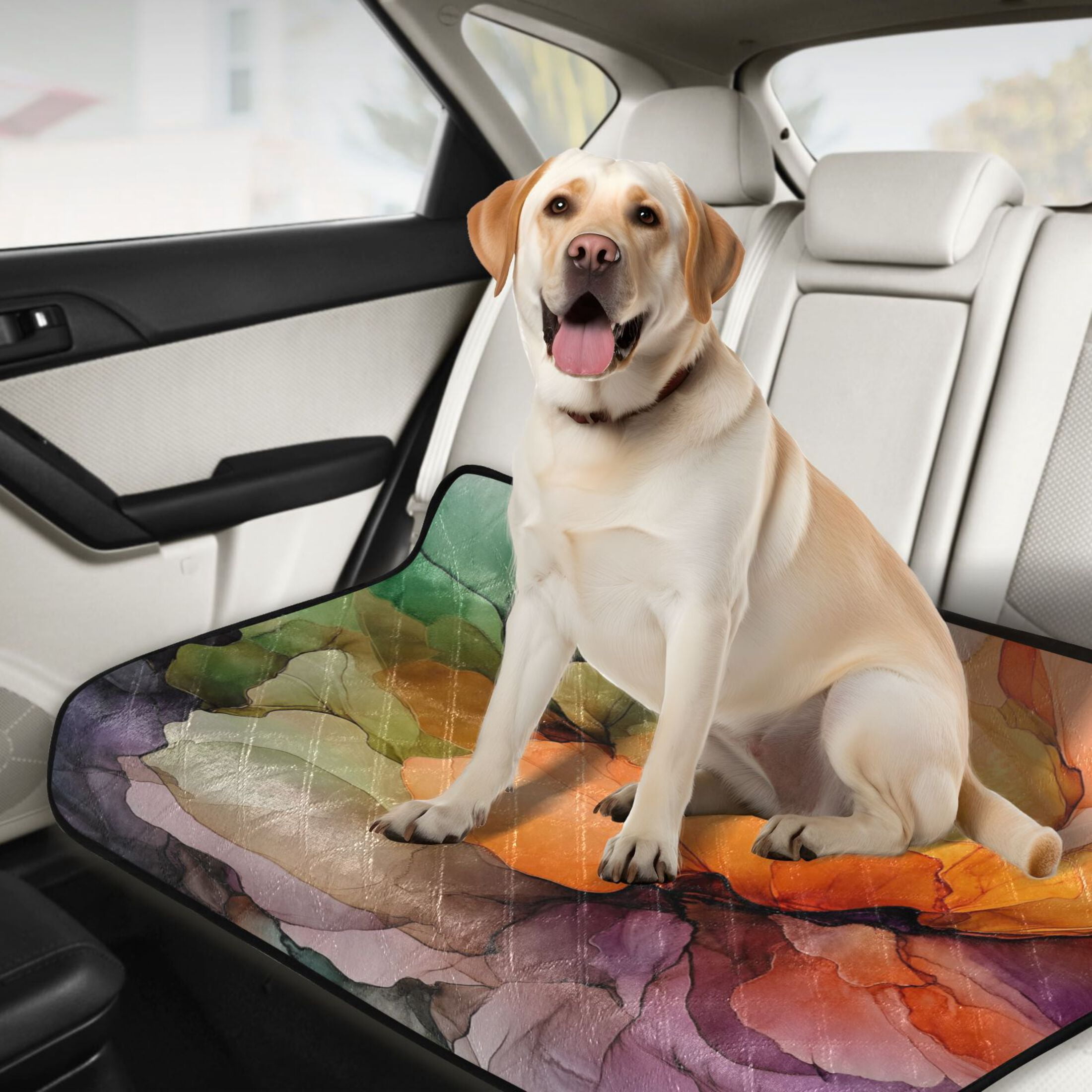 Qxltty Abstract Petal Pattern Cat litter Pads Pet Set of 3 Diaper Mats Center Anti-leakage Layer Absorbent Soft and Comfortable