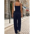 thumbnail image 5 of Women'S 2 Piece Lounge Set Spring Outfits - Camisole Top & Wide Leg Pants Navy Blue XXL, 5 of 8