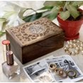 thumbnail image 2 of Great Birthday Gift Ideas Handmade Decorative Wooden Jewelry Box Treasure Box Jewelry Organizer Keepsake Box Treasure Chest Trinket Holder Lock Box Watch Box 6 x 4 Inch, 2 of 6