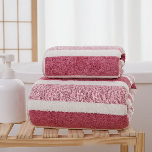Coral Fleece Towel Set Quick Dry Absorbent Lightweight Bath Towel Face Towel for Gym Travel Yoga 2-Pack