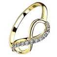 thumbnail image 3 of Minimalist Infinity Anniversary Ring Gold PVD Stainless Steel CZ Promise Band, 3 of 5