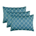 thumbnail image 3 of The HomeCentric Decorative Lumbar Pillow Cover Blue, 12"x18" (30x45 cm) Jacquard Trellis, Embroidery Lumbar Cushion Covers For Sofa, Couch, Bed, Patio And outdoor, Geometric Modern - Trellis Waltz, 3 of 7
