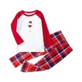 thumbnail image 3 of Penkiiy Matching Family Pajamas Sets Christmas PJ's with Letter and Plaid Printed Long Sleeve Tee and Bottom Loungewear Red 4-5 Years, 3 of 7
