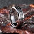 thumbnail image 2 of AONYIYI Men's Titanium Steel Ring, 3PCS Silver and Black,8 Size, 2 of 9
