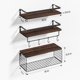 thumbnail image 2 of Repisas Flotantes de Pared Juego de 3 Estantes Flotantes de Baño con Cesta de Alambre y Toallero Repisas para Baño Cocina Sala Oficina Dormitorio, 2 of 7