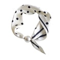 thumbnail image 2 of HNMKIU Elegant Pearl Necklace Closure Scarf Fashion Pendant Choker Neckwear Versatile Silk Scarves ,White1, 2 of 3
