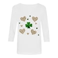 thumbnail image 6 of felwors St Patty's Day Shirt Women 2025 Casual Plus Size 3/4 Sleeve Irish Clover Shirts Funny Saint Patrick's Tunic Tops (White, XL), 6 of 7