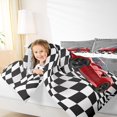 thumbnail image 4 of Homewish Red Racing Car Bedding Comforter Set,Checkerboard Race Flag Twin Comforter Sets,Red Gray Black Bedding Set For Boys Kids,Ultra Soft Home Decor Reversible,2-Piece, 4 of 8