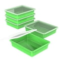 thumbnail image 1 of Storex Flat Storage Tray with Lid, Letter Size, 10 x 13 x 3 Inches, Green, 5-Pack, 1 of 1
