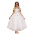 thumbnail image 2 of Toddler Girl Dress Size 9-10Y Kids Elegant Short Sleeve Round Neck Birthday Pageant Party Dress Girl Dresses, 2 of 9