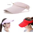 thumbnail image 2 of 2 Piezas Visera para Mujer y Niña, Gorra Deportiva con Visera para Mujer, Sombrero vacío, Sombrero de ala Larga Ajustable, Beige y Naranja, 2 of 5
