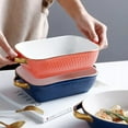 thumbnail image 4 of Golden Edged Baking Tray Rectangular Baking Pan Household Microwave Oven Baking Cheese Bowl, 4 of 4