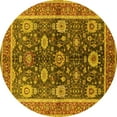 thumbnail image 1 of Ahgly Company Indoor Round Oriental Yellow Industrial Area Rugs, 3' Round, 1 of 4