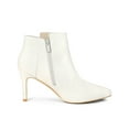 thumbnail image 3 of BLISSFUL STEP Women's Stiletto Heels Glitter Pointed Toe Ankle Boots Zipper Booties Bling White 7.5, 3 of 7