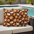 thumbnail image 4 of Fall Thanksgiving Outdoor Waterproof Pillow Covers, Orange White Pumpkin Maple Leaf Brown Decorative Square Throw Pillowcase Sofa Cushion Sham for Patio/Couch/Chair, 16"x16" 2 Pack, 4 of 8