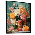 thumbnail image 2 of Designart "Playful Blooms Surrounded By Colorful Cans" Pop Art Floater Framed Wall Art Prints, 2 of 5