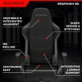 thumbnail image 5 of RESPAWN 110 Ergonomic Gaming Chair - Reclining Office Video Game Swivel Chair with Lumbar Support, Headrest, Heavy Duty, High Back, Racing Style Gaming Recliner Seat for Computer Gamer - Gray, 5 of 7