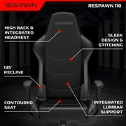 RESPAWN 110 Gaming Chair - Gamer Chair PC Computer Chair, Ergonomic Gaming Chairs, Office Chair with Integrated Headrest, Gaming Chair for Adults 135 Degree Recline with Angle Lock - Red