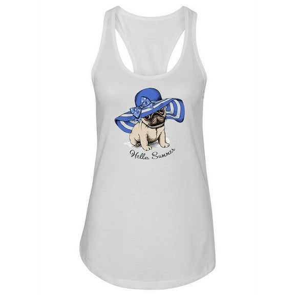 Pug, Hello Summer Tank Women -Image by Shutterstock, Female Large