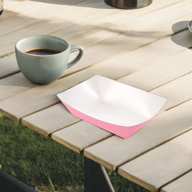 LOLIPPYY 60pcs Japanese Sushi Boat Kraft Paper Pink For Graduation Celebration Food Holder