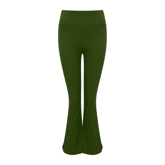 Womens Soft Yoga Pants Solid Color Fashionable Casual High Waisted Sports Yoga Flared Pants Leggings for Women Running Gym and Workout