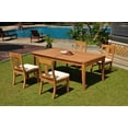 thumbnail image 4 of Grade-A Teak Dining Set: 4 Seater 5 Pc: 122" Atnas Double Extension Rectangle Table And 4 Osborne Armless Chairs Outdoor WholesaleTeak #WMDSWVm, 4 of 4