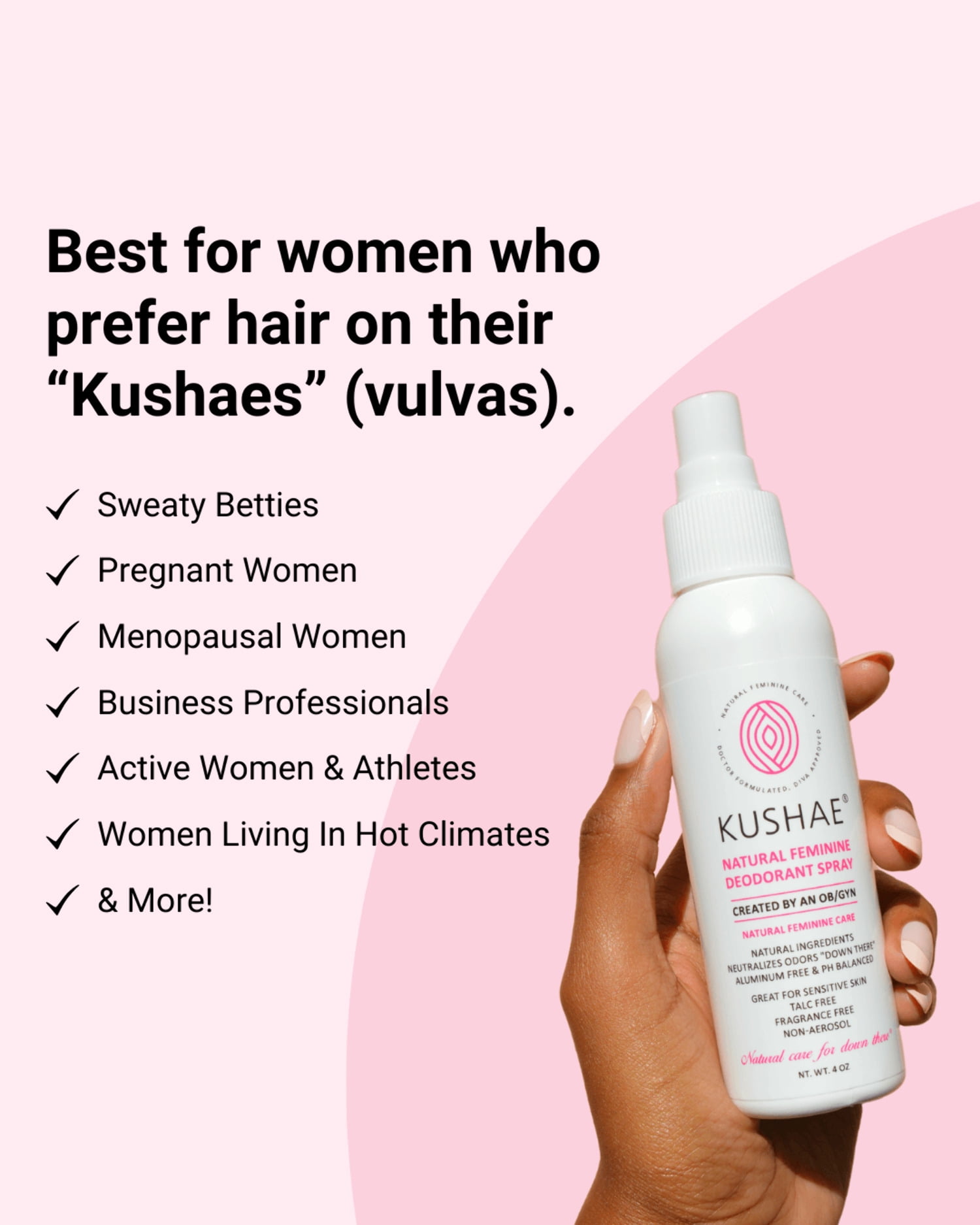 Kushae HG2562726 1-4.3 oz Feminine Deodorant Spray - Set of 2