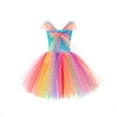 thumbnail image 4 of MHFRRA Girl Dress Sparkly Rainbow Girls Tutu Dress with Sequins Mesh Party Gown for Toddler Kids Fancy Occasion, 4 of 5