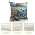thumbnail image 4 of Leisuo Throw Pillow Covers Underwater World Coral Reef Fish Watercolor Life Marine Shell Animal Beach for Living Room Bedroom Sofa, 4 of 5
