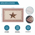 thumbnail image 6 of Western Texas Star Retro Placemats Set of 6, Rustic Vintage Farm Red Beige Plaid Placemats for Dining Table, Place Mats for Kitchen Tabletop, Waterproof Wipeable Dining Table Mats Set, 6 of 9
