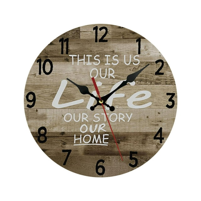 WREESH European Style Creative Wooden Living Room Bedroom Decoration Round Wall Clock