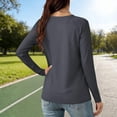 thumbnail image 3 of COMVALUE Women's Bamboo Viscose Long Sleeve Raglan Shirt Slim Fit Layering Top Dark Gray for Size S, 3 of 6