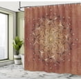 thumbnail image 4 of Ambesonne Lotus Shower Curtain, Sun Pattern Ombre Effect Art, 69"Wx75"L, Dark Rust, 4 of 4