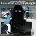 thumbnail image 6 of Ergonomic Gaming Chair, Brochao Gaming Chair with Speaker & LED Lights, Computer Racing Chair for Adults, PU Leather Office Chair with Footrest Lumbar Support Headrest, White with Light, 6 of 9