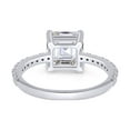 thumbnail image 4 of AFFY Asscher Cut White Cubic Zirconia Engagement Promise Ring in 14k White Gold over Silver-7, 4 of 6