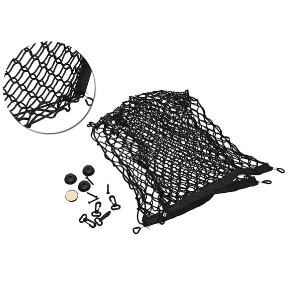 Car Mesh Net, 90x40cm Universal Mesh Net for Car Truck SUV Rear Storage, Nylon Plastic Truck Bed with Hooks