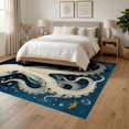 thumbnail image 3 of ODIKA Circle Octopus Nautical Retro Creature Wave Motif Border Vintage Foldable Easy Care for Queen Size Bedroom, Under Bed, Master Suite, 3 of 7