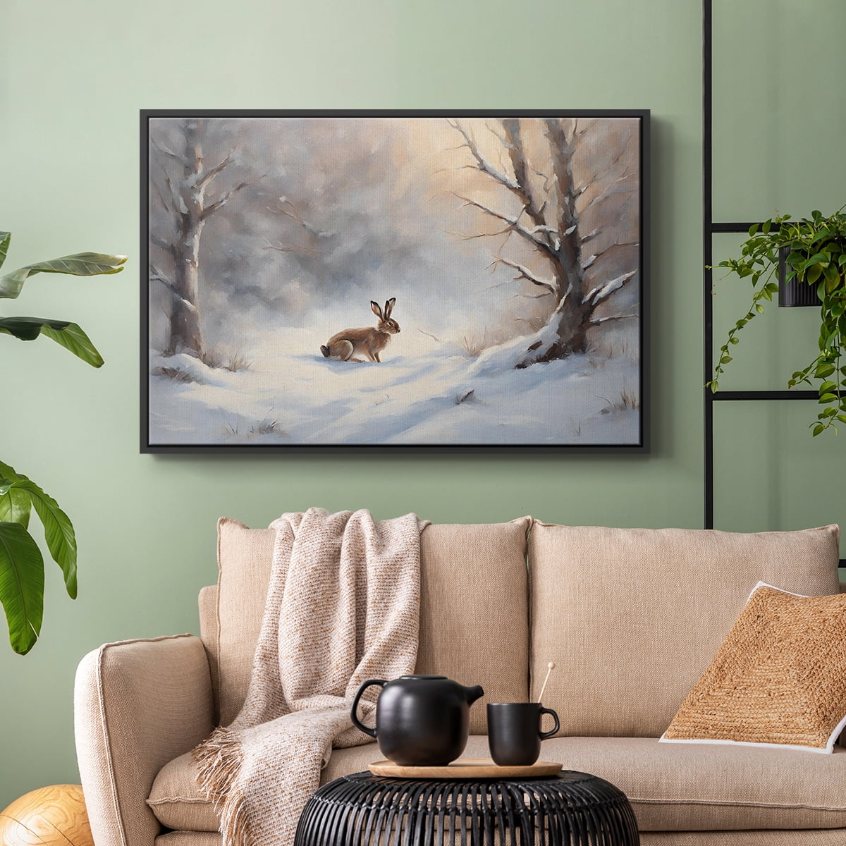 Vintage Landscape-CCVII By Wexford Home Framed in Black Wood Gallery Wrapped Canvas 17 in. x 25 in.