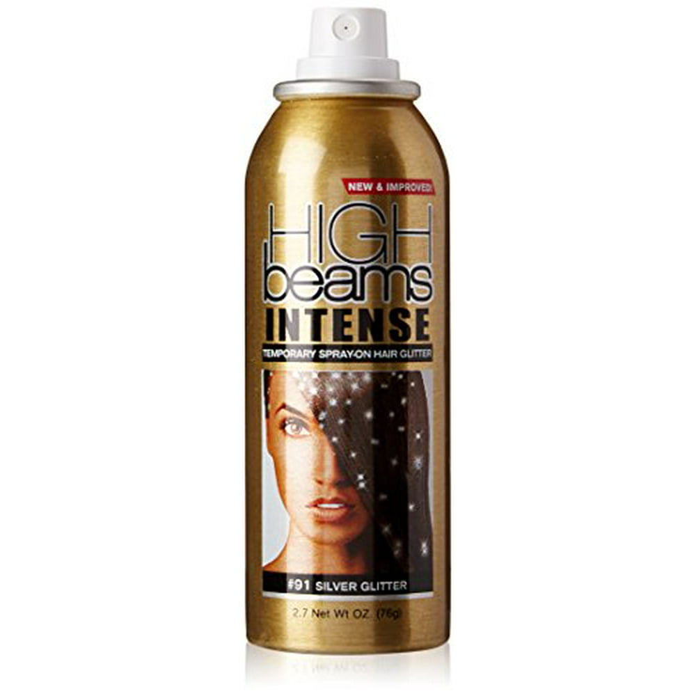 high beams Intense Temporary Spray on Hair Color, Silver Glitter, 2.7