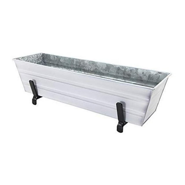 Achla C08W-K6 2 x 6 Rampes Boîte à Fleurs avec Supports, Blanc - Petit