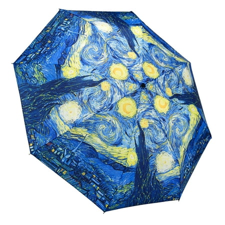 Galleria Enterprises Inc Starry Night Auto Open Close Galleria Starry Night Auto Open Close Extra Large Portable Rain Folding Umbrella For Women