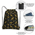 thumbnail image 4 of Wukai Hohey Bee Golden Embroidery Waterproof Drawstring Backpack with Zipper Pocket,Large Foldable Gym Bag for Women and Men, Perfect for Sports, Yoga, and Travel, 4 of 8