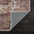 thumbnail image 4 of Hauteloom Georgia Elki Machine Washable Area Rug - Oriental Floral Faded Style - Living Room Vintage Distressed Carpet - Pet Friendly - Burgundy, Dark Red, Dark Blue - 6'7" x 9', 4 of 10