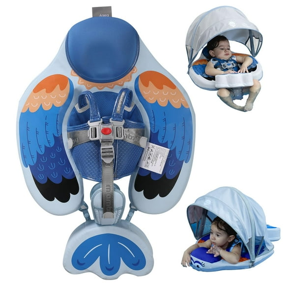 Flotador Mambobaby para piscina para bebés, no inflable, con toldo UPF50+
