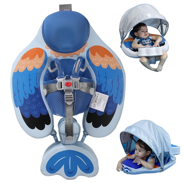 Flotador Mambobaby para piscina para bebés, no inflable, con toldo UPF50+