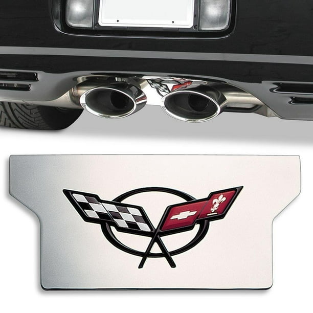 Corvette Exhaust Plate - Polished Stainless Steel with C5 Logo : 1997