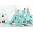 thumbnail image 2 of Indoor / Outdoor Four in One Kid's Slide Swing Set with Basket, 2 of 2