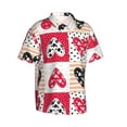 thumbnail image 2 of Valentines Day Heart Men's 3d Print Casual Button Down Shirts, Novelty Hawaiian Short Sleeves Xl, 2 of 8