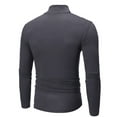 thumbnail image 5 of Gvdentm Light Blue Turtleneck Men Slim Fit Basic T-Shirt Lightweight Ribbed Pullover Sweater Dark Gray,L, 5 of 6